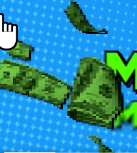 pixelated money effect